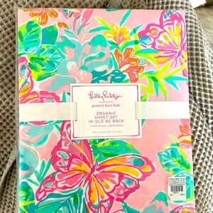 NWT Lilly Pulitzer for Pottery Barn Kids organic sheet set in Isle Be Back twin